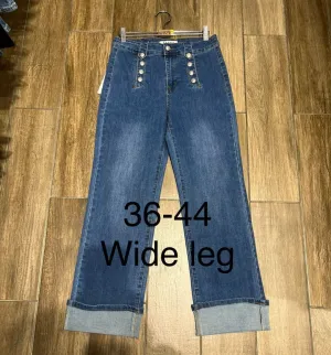 Denim Turn up Jeans with Silver Front Stud Buttons Detail (5P.PACK)