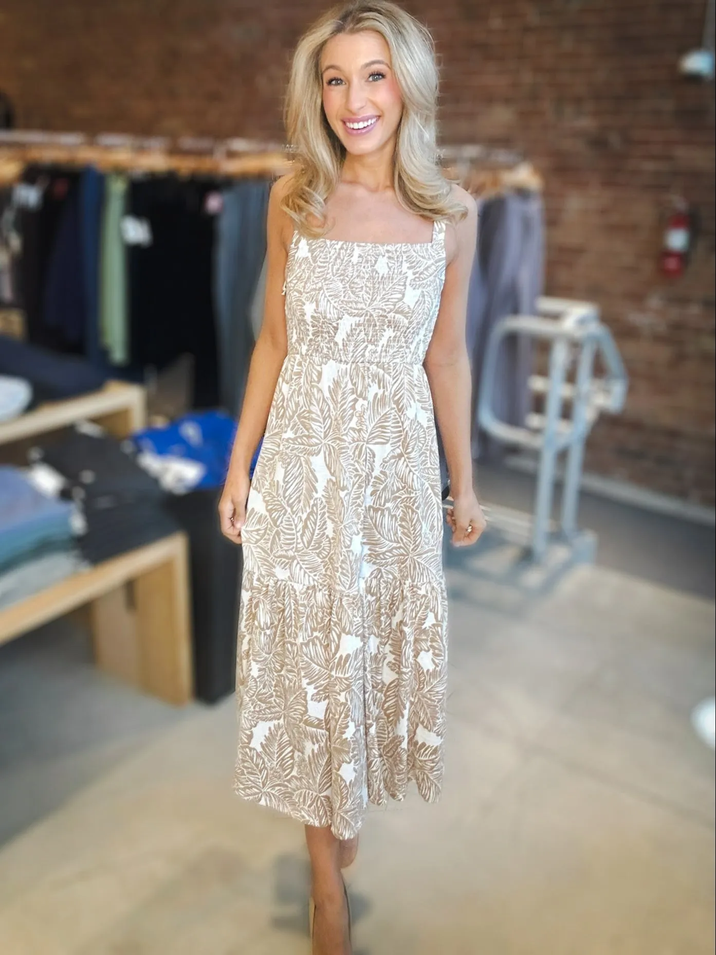 Dex Paradise Palms Midi Dress