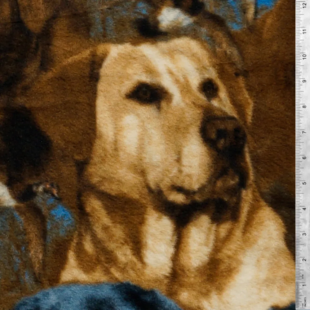 Doggie Collage Fleece Fabric