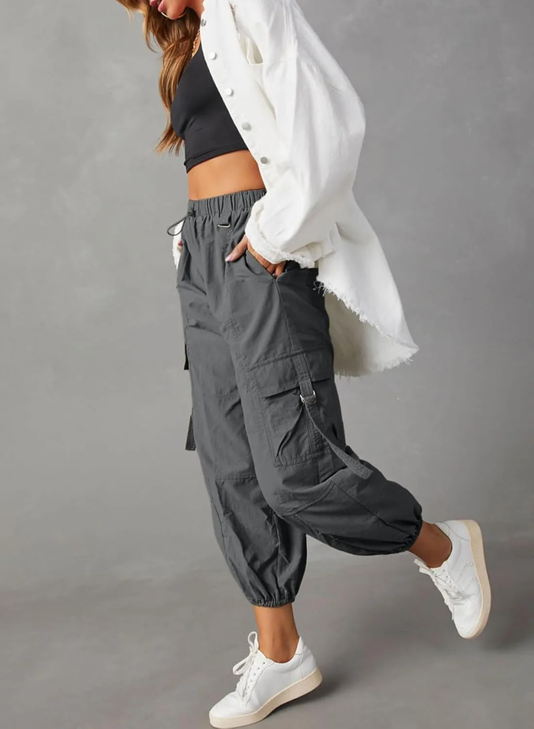 Dokotoo Cargo Pants Women 2024 High Waist Casual Work Hiking Pants for Women with 5 Pockets Pants