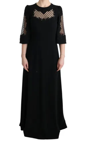 Dolce & Gabbana Elegant Black Floral Maxi Dress