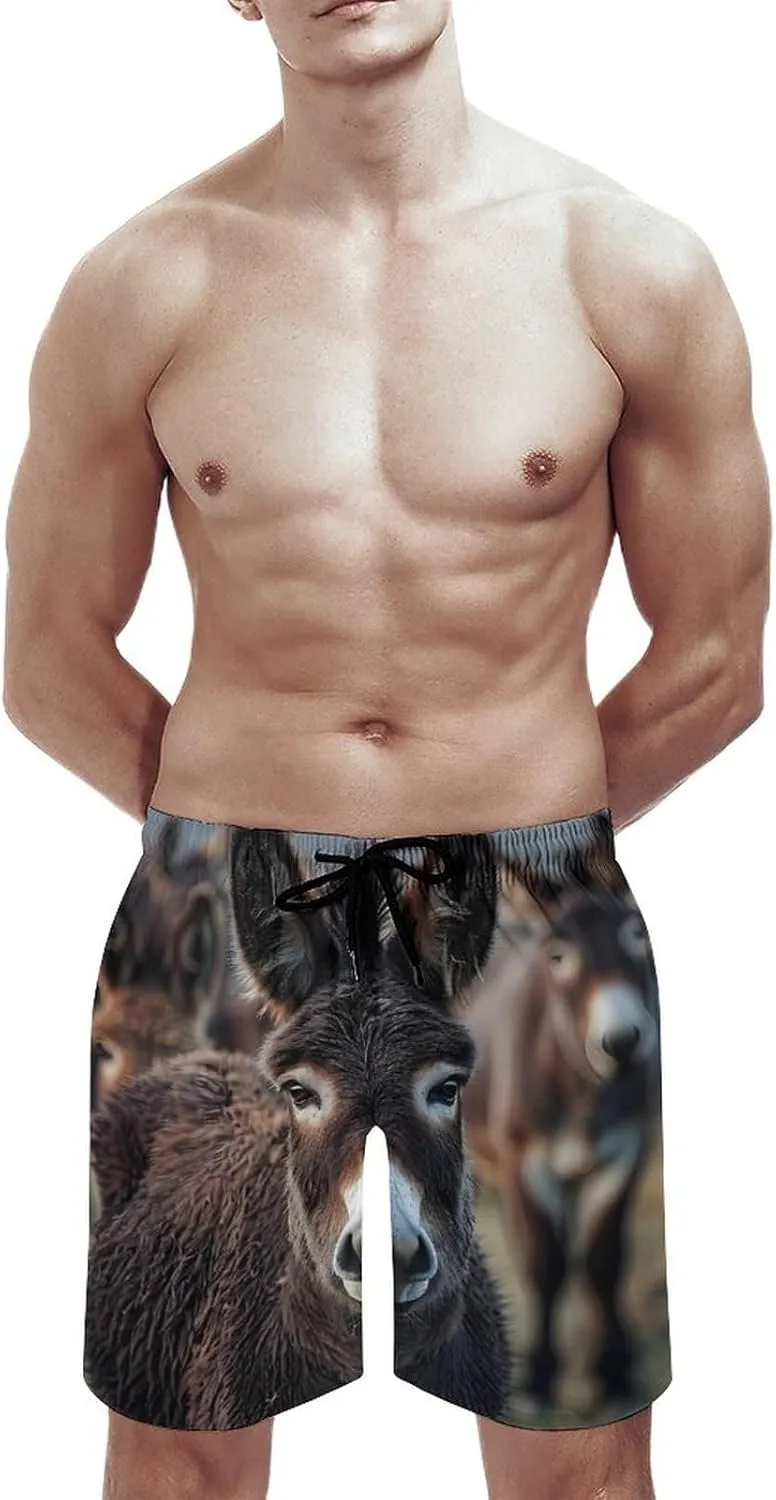 Donkey Men's Swim Trunks Quick Dry Board Shorts Breathable Summer Beach Shorts Bathing Suits