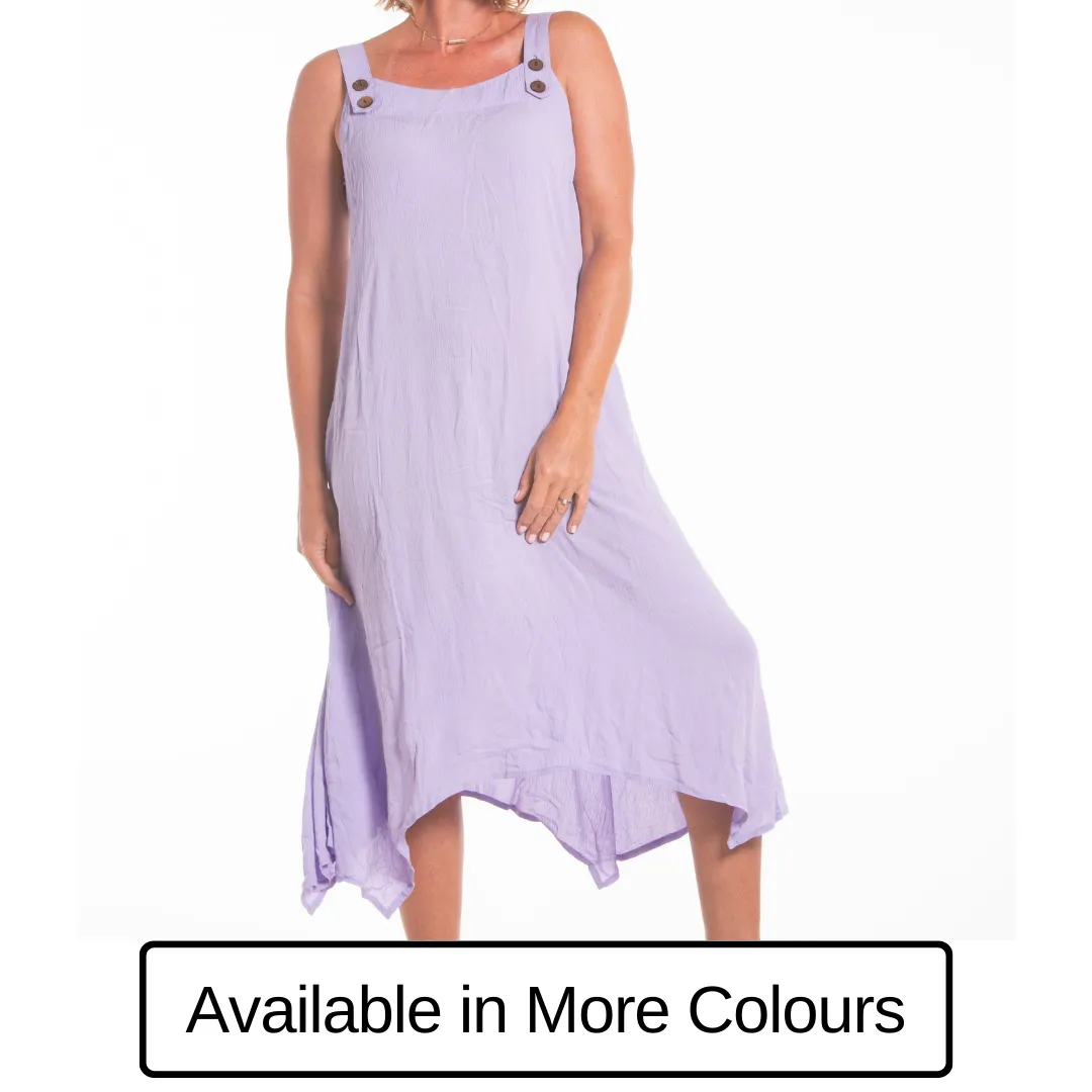 Dress Long Button Solid  SALE