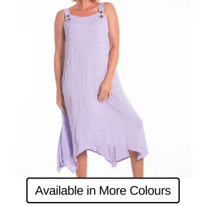 Dress Long Button Solid  SALE