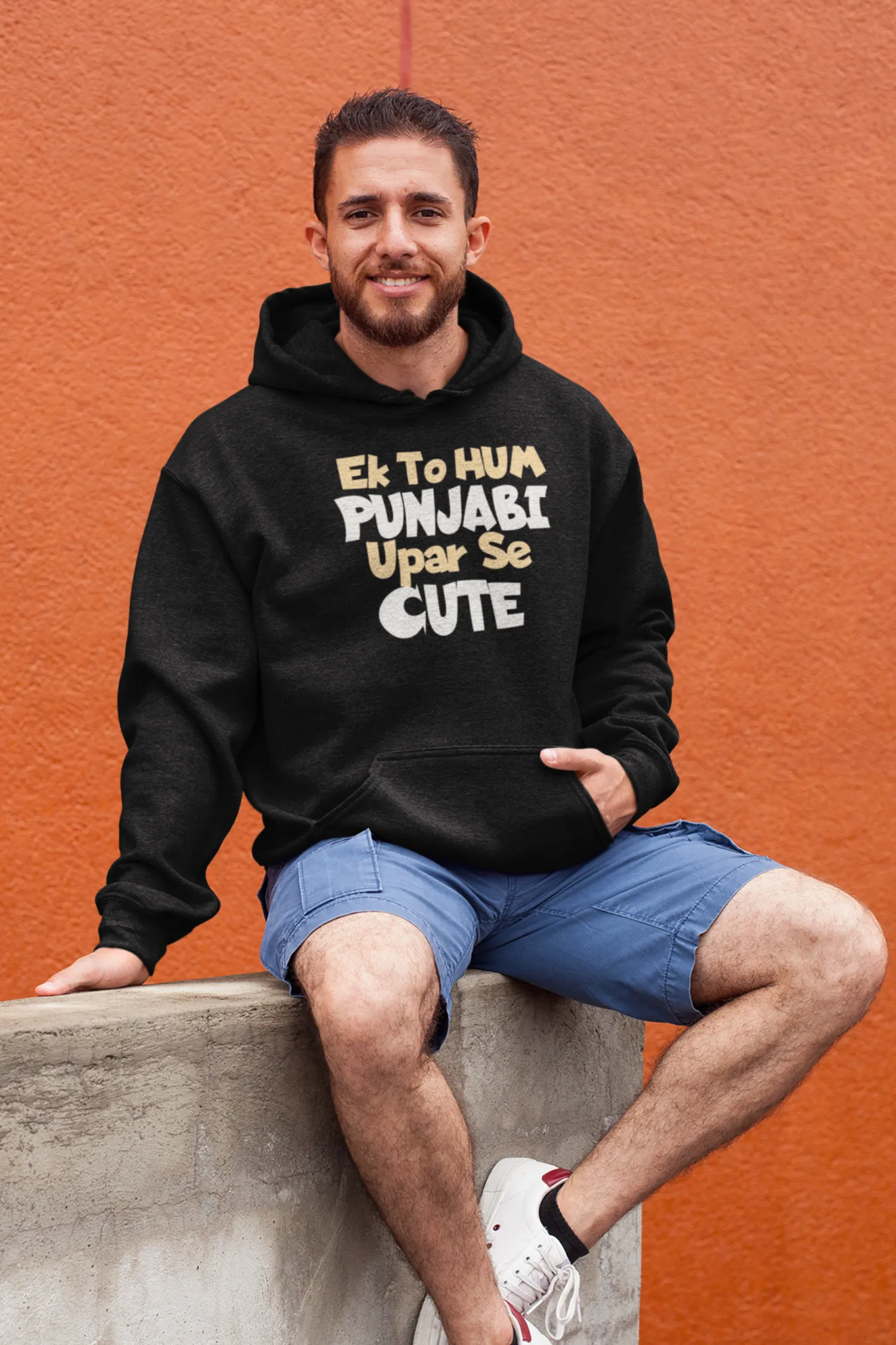 Ek To Hum Punjabi Upar Se Cute Hoodie For Men