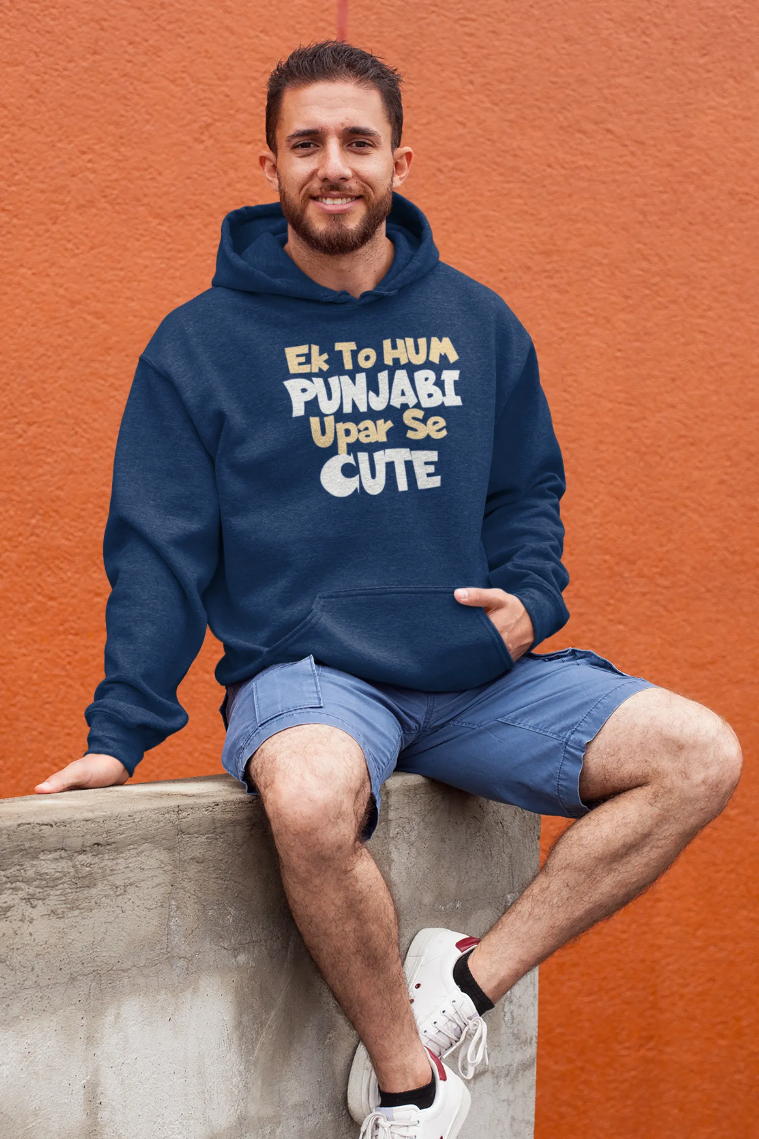 Ek To Hum Punjabi Upar Se Cute Hoodie For Men
