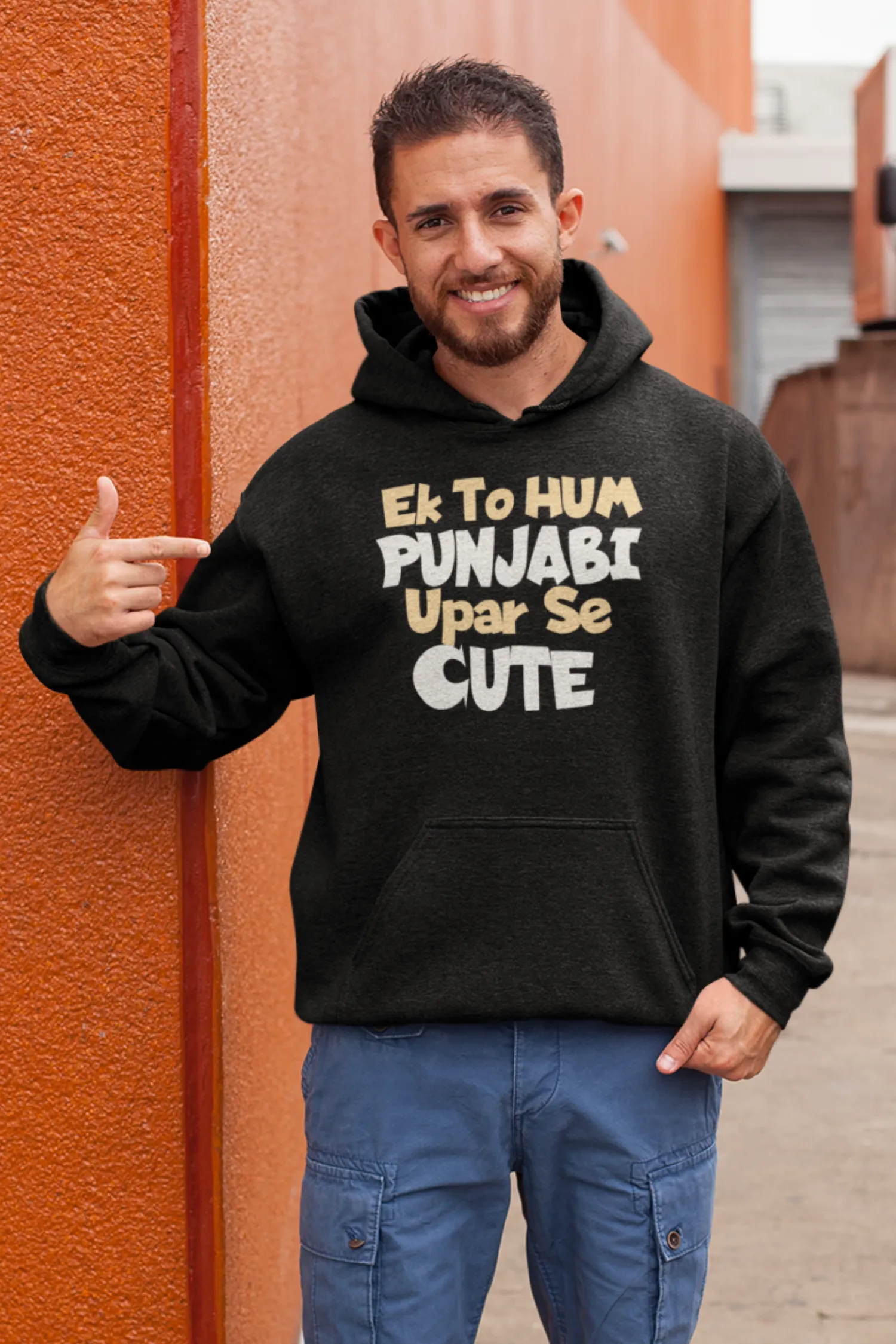 Ek To Hum Punjabi Upar Se Cute Hoodie For Men