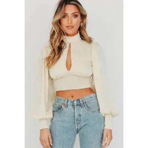 ELEGANT BACKLESS SILK CROP TOP