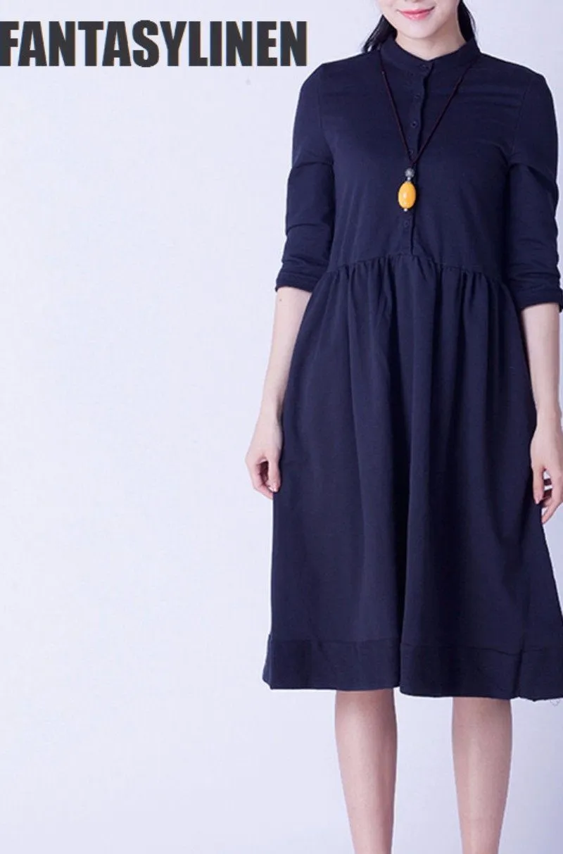 Elegant Warm Loose Casual Dress Women Tops Q0809A
