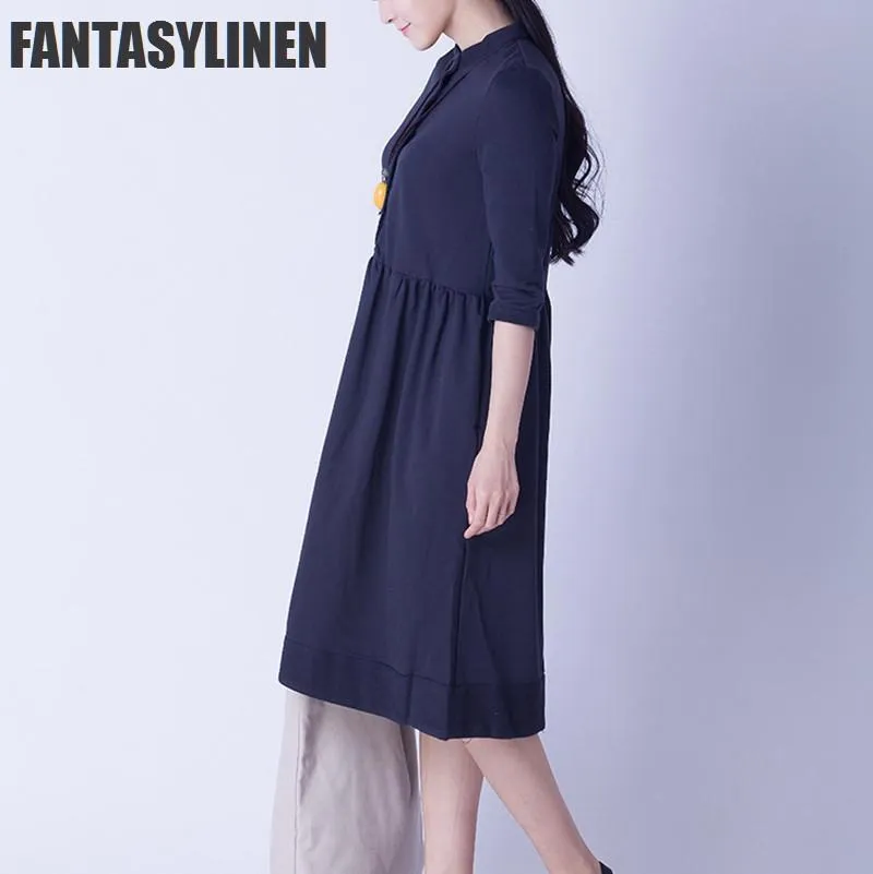 Elegant Warm Loose Casual Dress Women Tops Q0809A