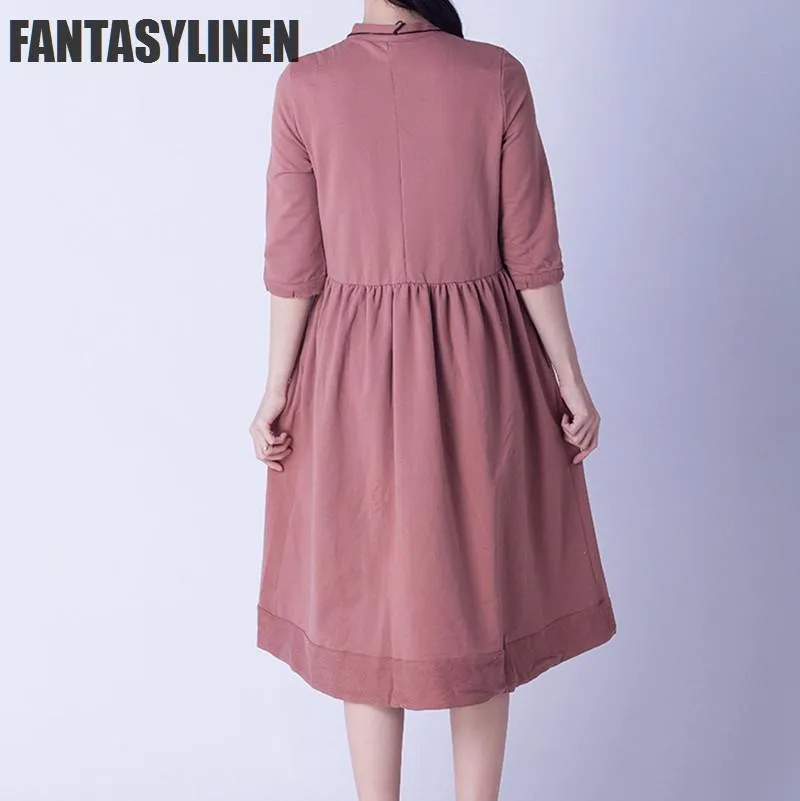 Elegant Warm Loose Casual Dress Women Tops Q0809A