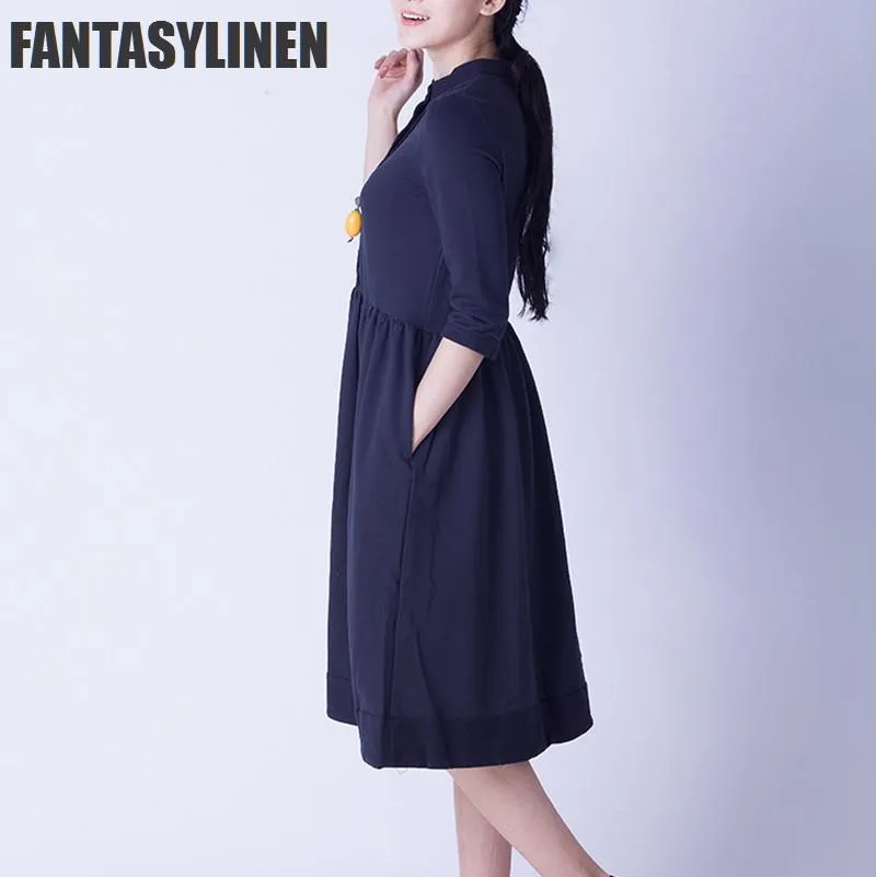 Elegant Warm Loose Casual Dress Women Tops Q0809A