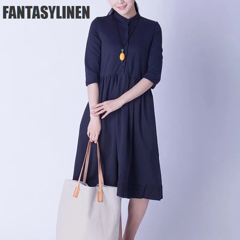 Elegant Warm Loose Casual Dress Women Tops Q0809A