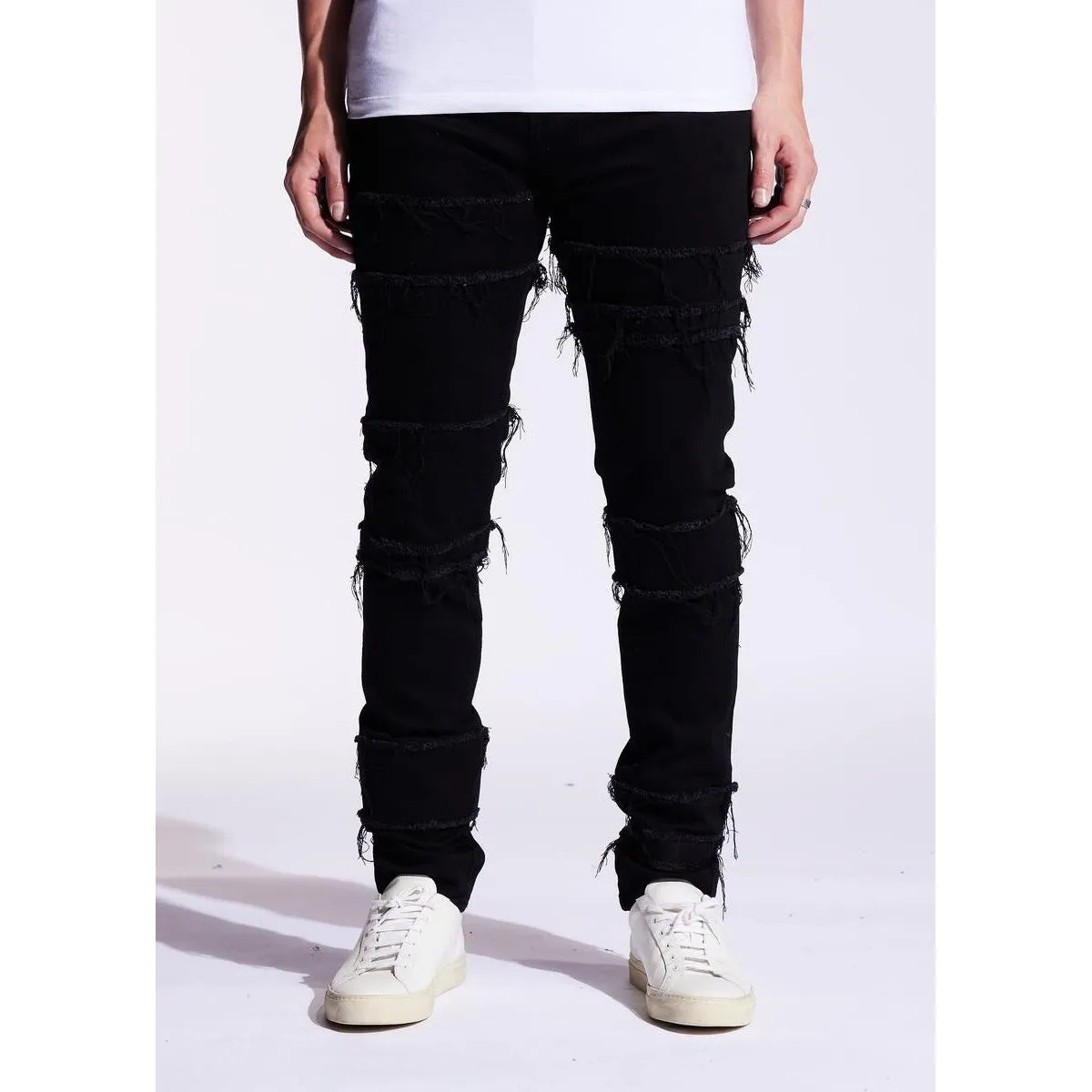 Embellish Black Distressed Blade Denim Jeans (EMBF221-111)