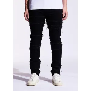 Embellish Black Distressed Blade Denim Jeans (EMBF221-111)