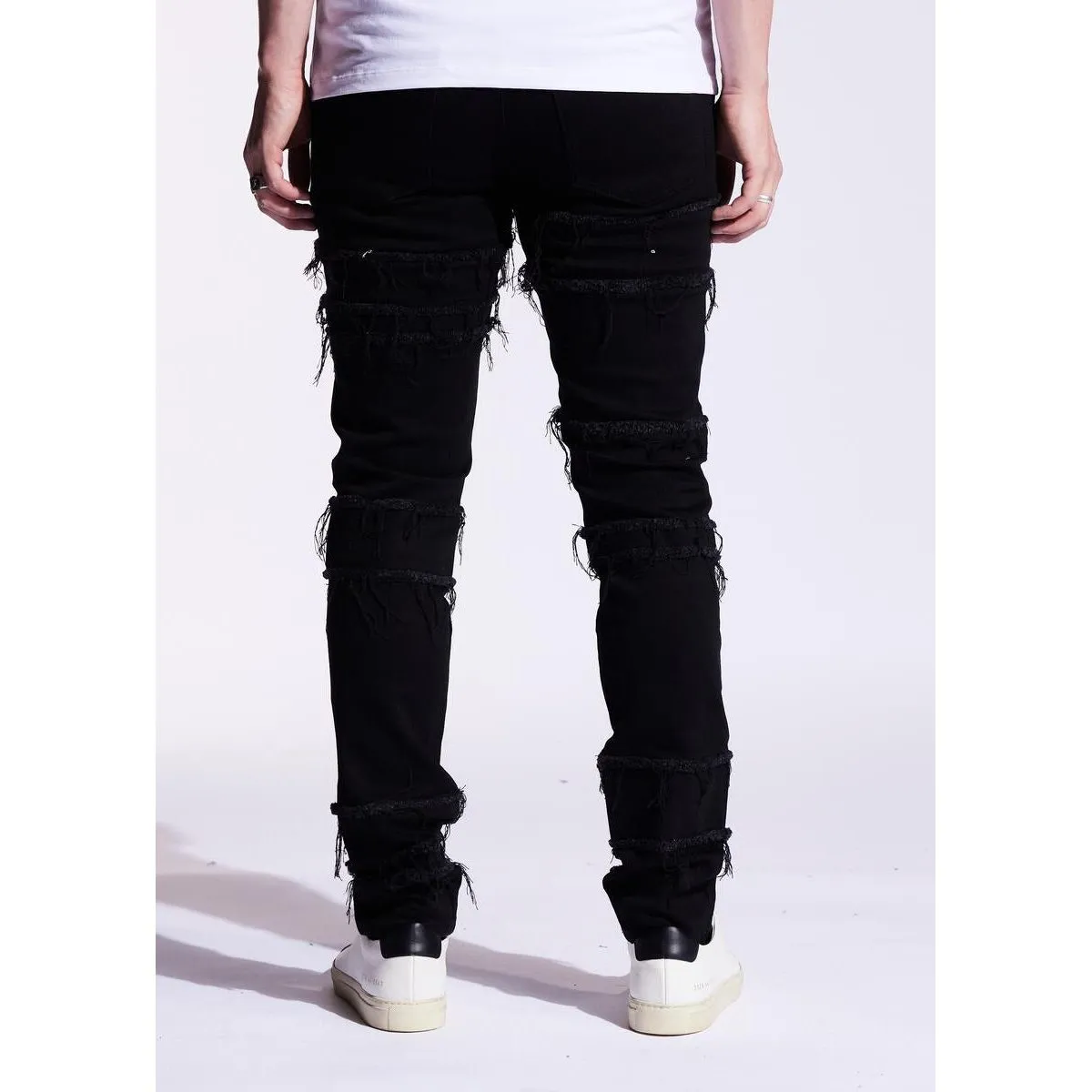 Embellish Black Distressed Blade Denim Jeans (EMBF221-111)