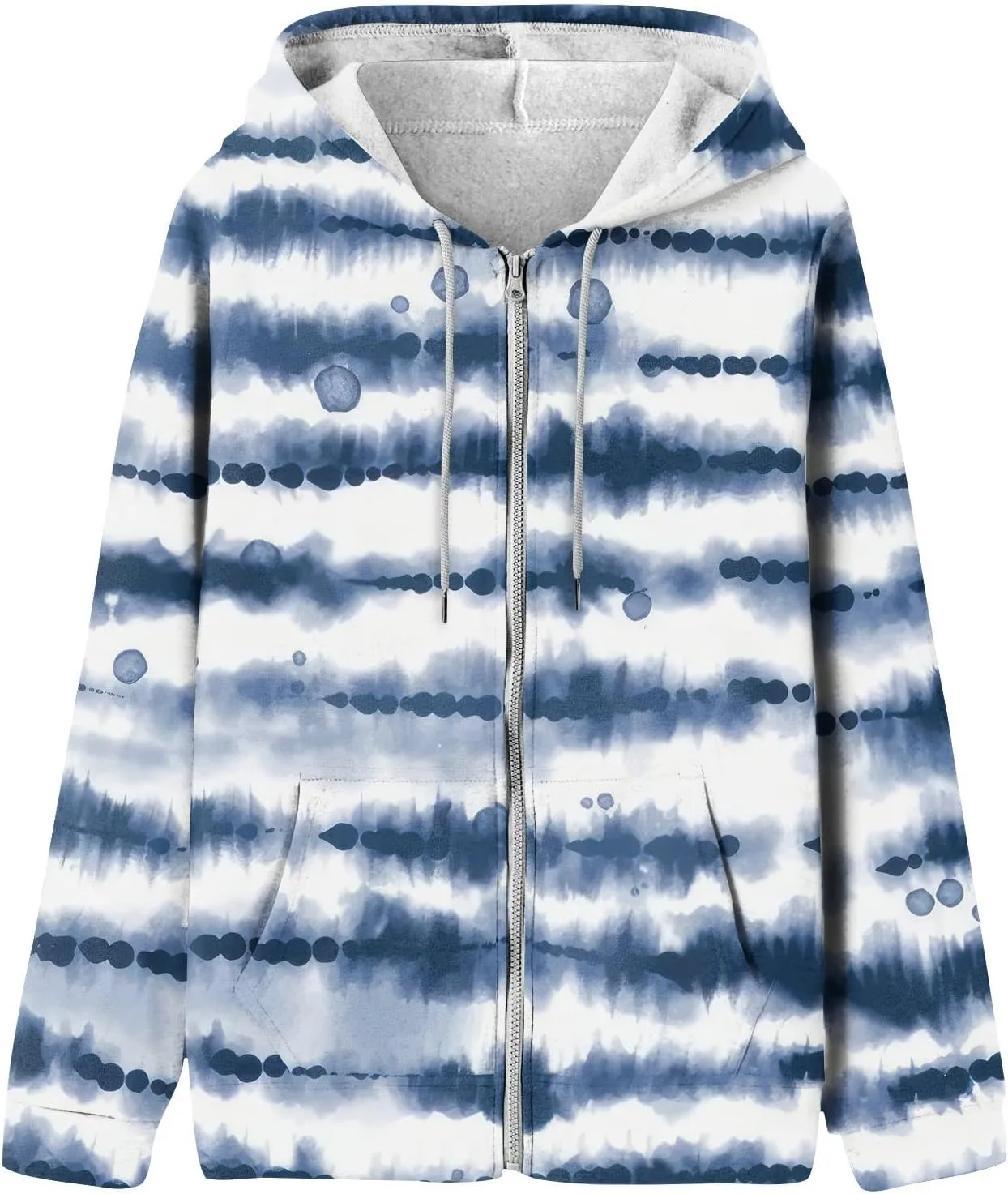 Fall Clothes For Women 2024 Zip Up Long Sleeve Hooded Sweatshirts With Pocket Drawstring Gradient Hoodies