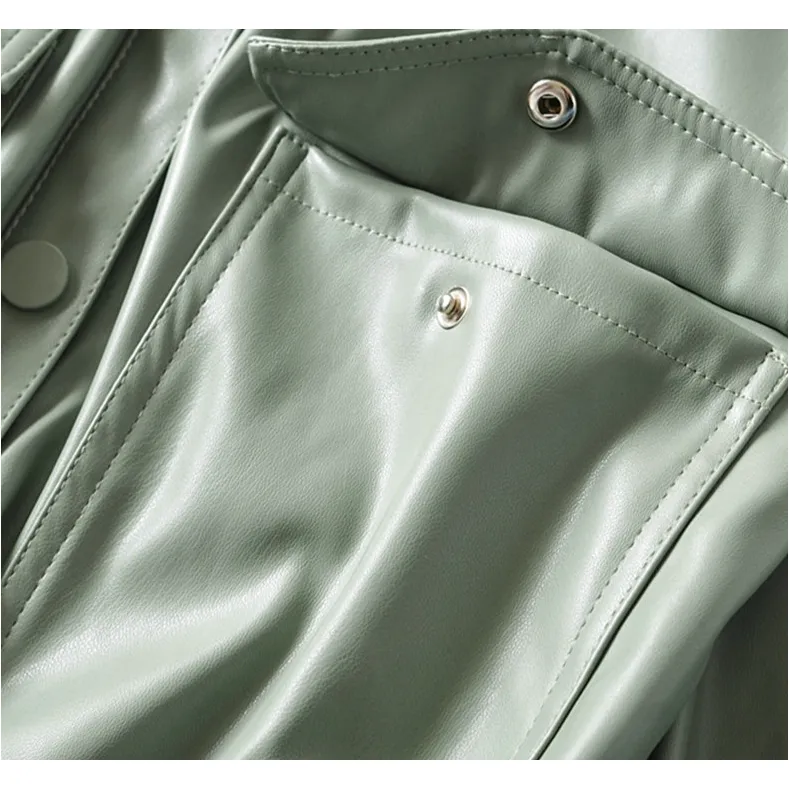 Faux Oversize Leather Coat