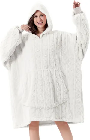 FestiCorp Oversized Blanket Hoodie for Adults - Extra Long Wearable Sweatshirt with Giant Sleeve, Hood and Pocket