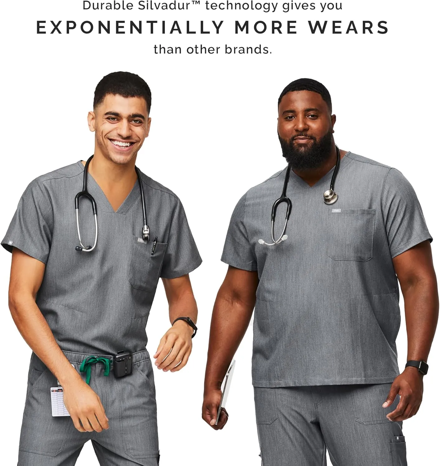 FIGS Chisec Scrub Top for Men  3 Pockets, Tailored Fit, Squared V-Neck, 4-Way Stretch, Moisture-Wicking Men's Scrubs