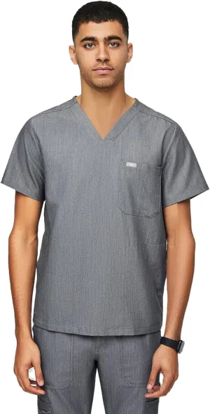 FIGS Chisec Scrub Top for Men  3 Pockets, Tailored Fit, Squared V-Neck, 4-Way Stretch, Moisture-Wicking Men's Scrubs