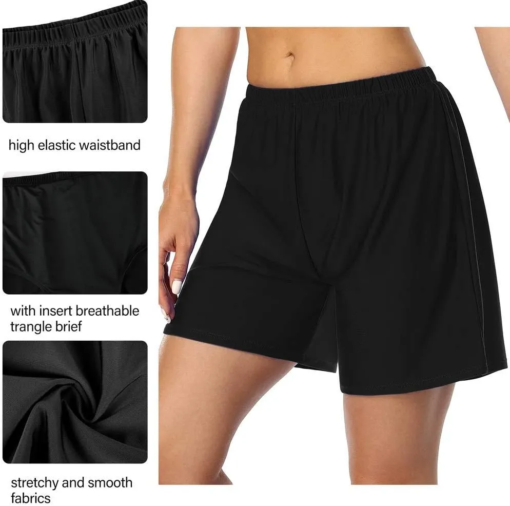 Firpearl Women's Swim Board Shorts UPF 50  Sport Boyleg Swim Trunk Swimsuit Bottoms