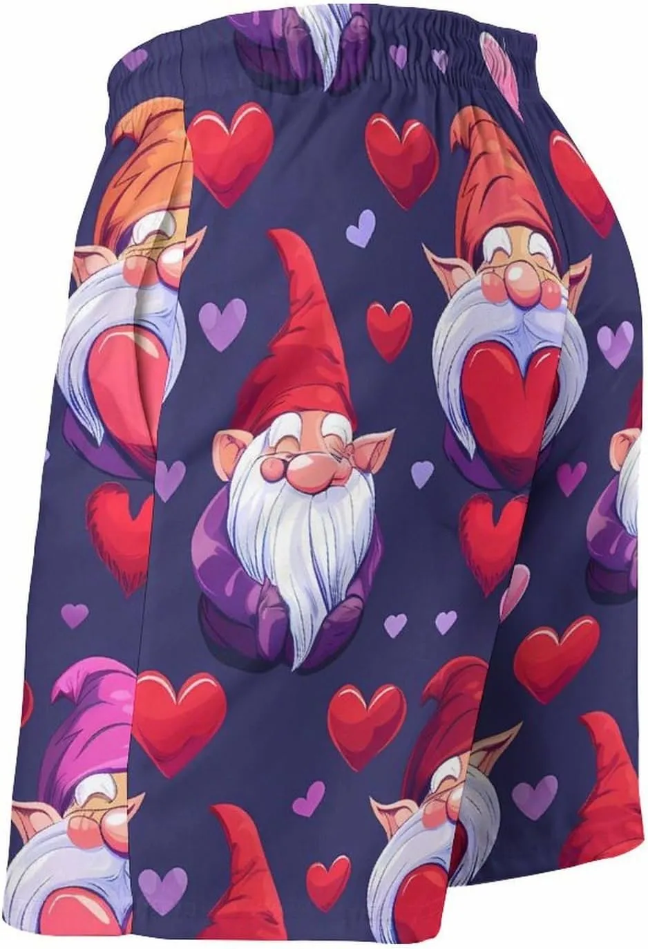 Gnomes Hearts Men's Swim Trunks Quick Dry Board Shorts Breathable Summer Beach Shorts Bathing Suits