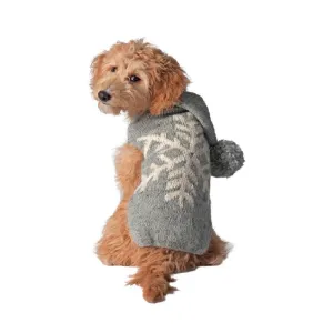 GRAY ALPACA SNOWFLAKE DOG SWEATER