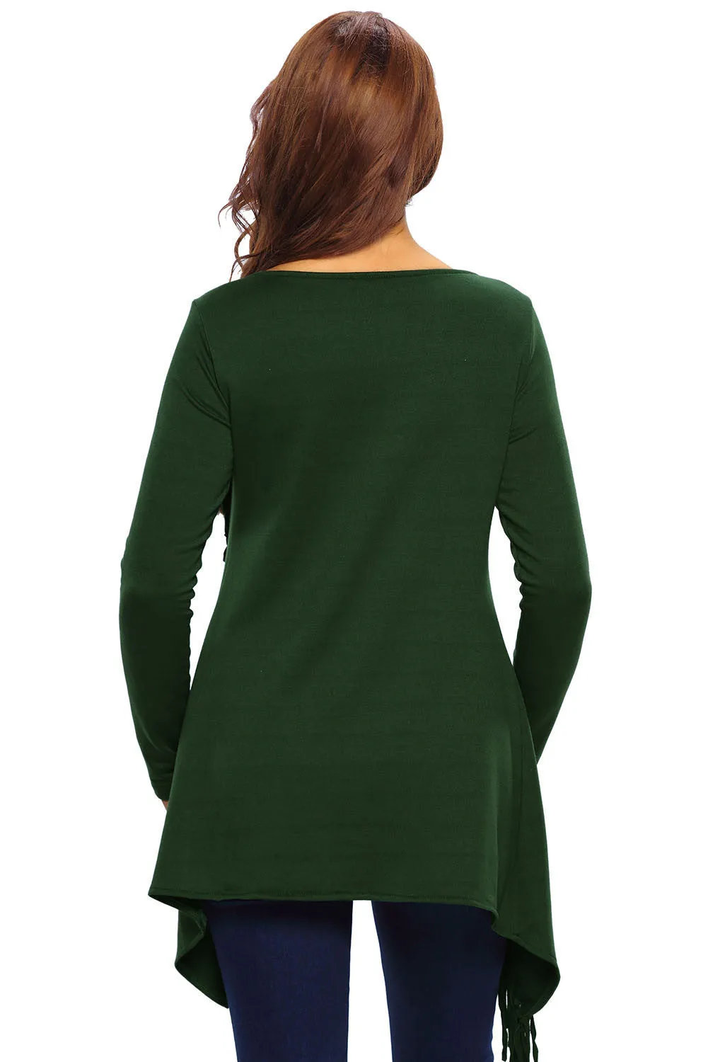 Green Tassel Trim Stylish Top