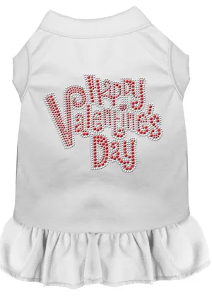 Happy Valentines Day Rhinestone Dress White Med
