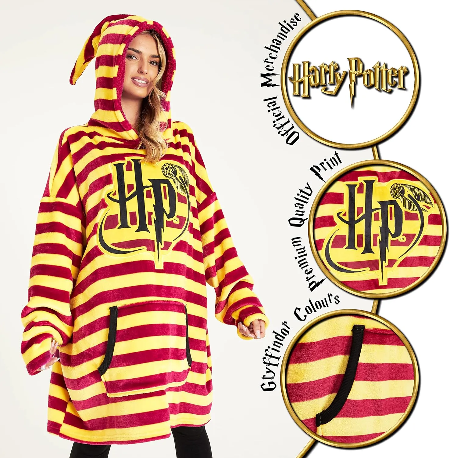 Harry Potter Blanket Hoodie for Kids Cozy Hogwarts Warm Fleece Wearable Blanket