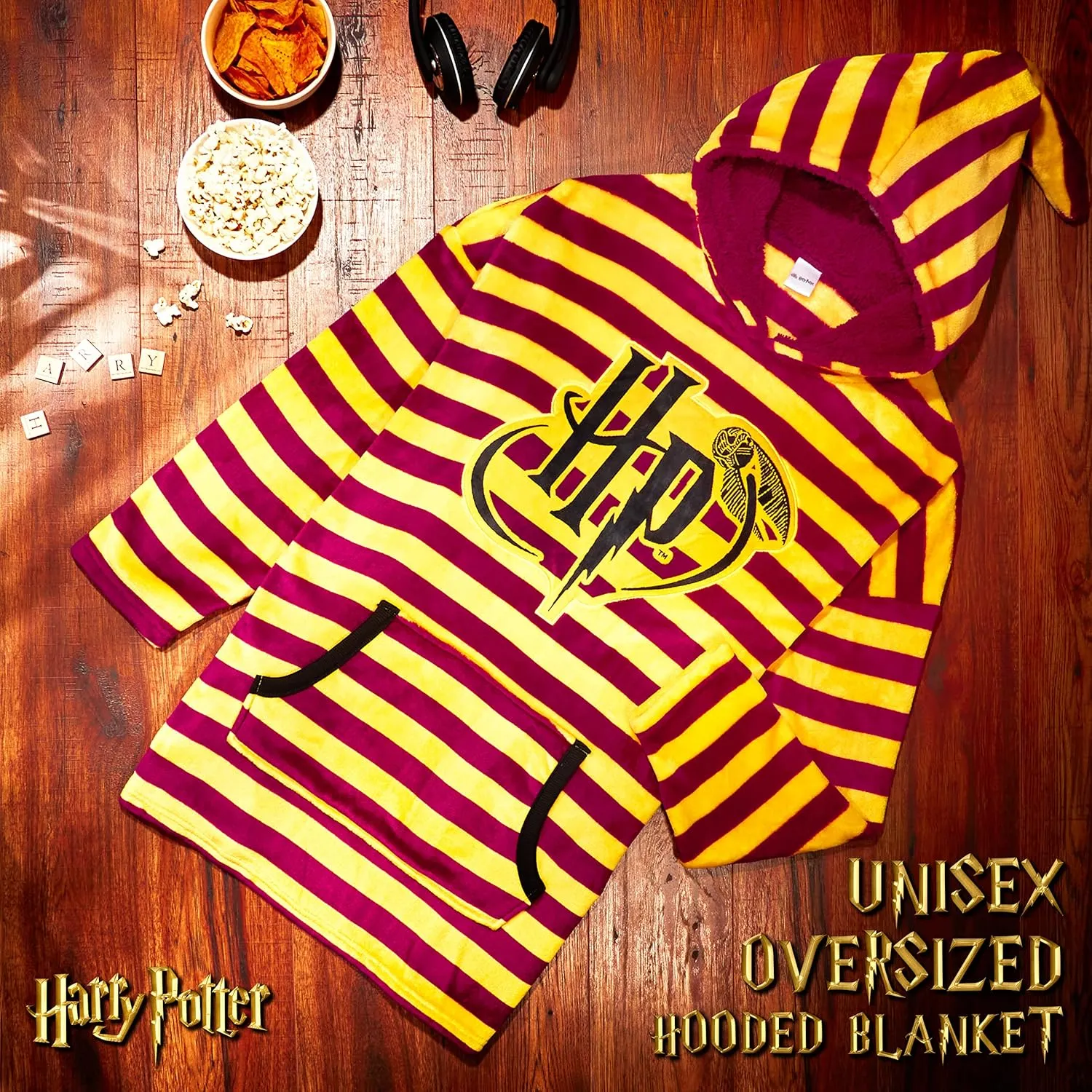 Harry Potter Blanket Hoodie for Kids Cozy Hogwarts Warm Fleece Wearable Blanket