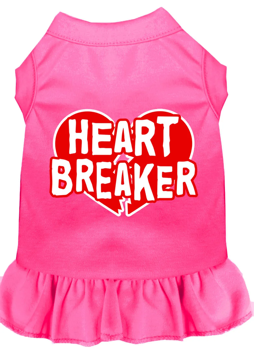 Heart Breaker Screen Print Dress Bright Pink Xxl