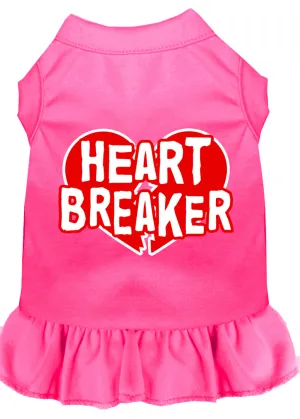 Heart Breaker Screen Print Dress Bright Pink Xxl