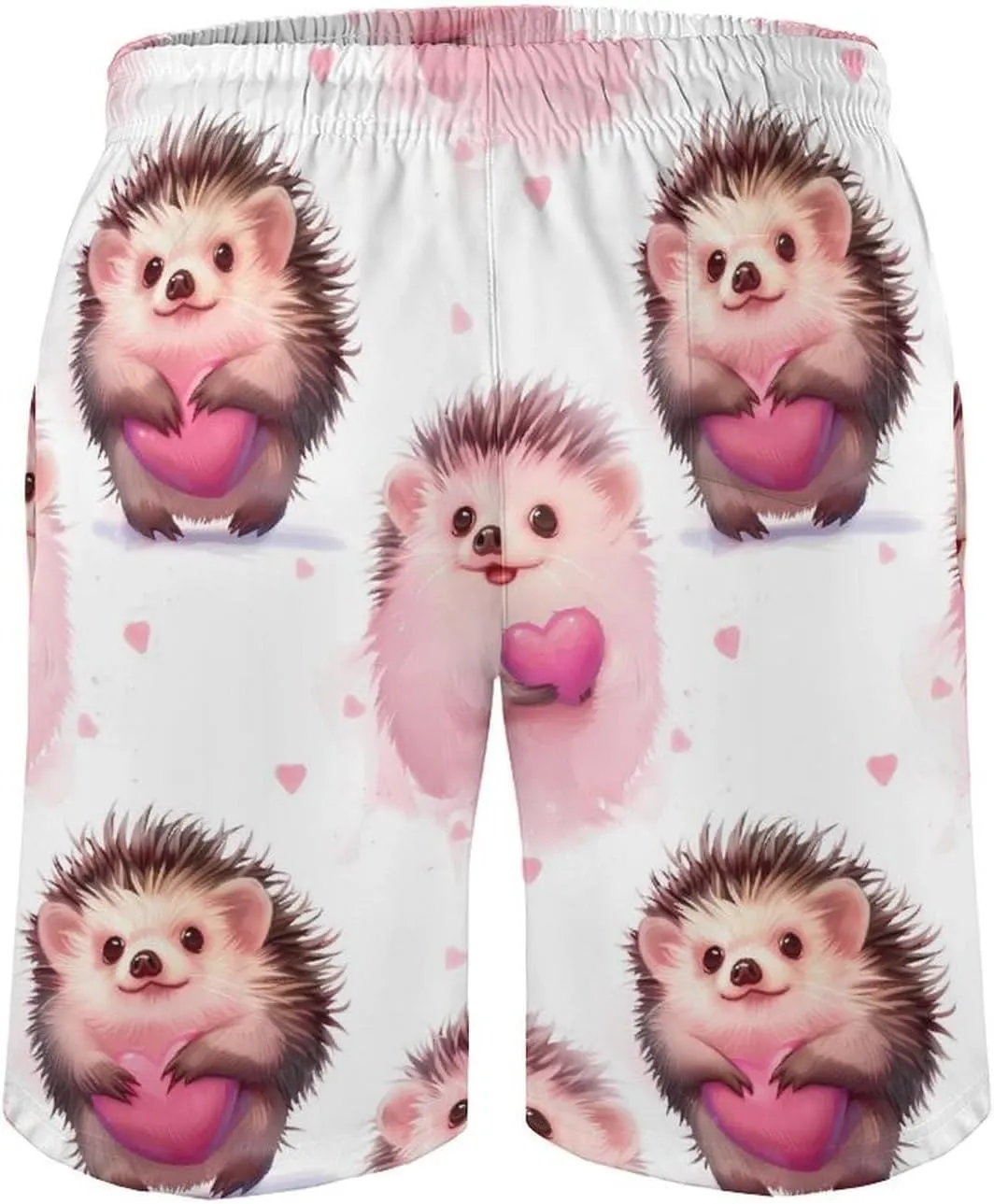 Hedgehogs Hearts Men's Swim Trunks Quick Dry Board Shorts Breathable Summer Beach Shorts Bathing Suits