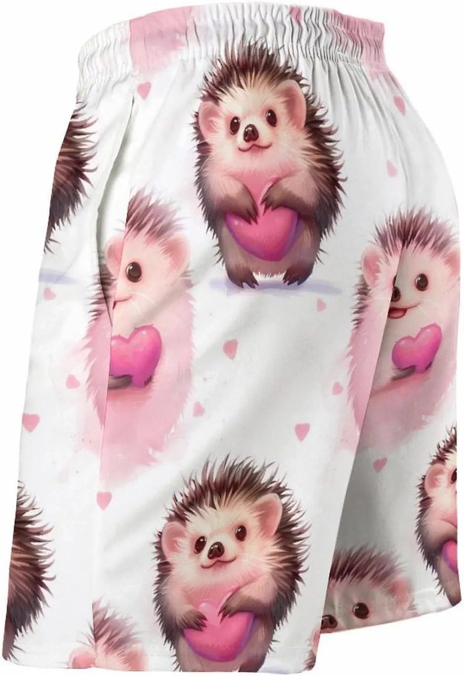 Hedgehogs Hearts Men's Swim Trunks Quick Dry Board Shorts Breathable Summer Beach Shorts Bathing Suits