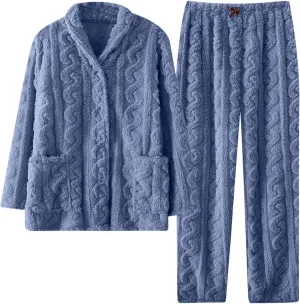 HGps8w Women's Flannel Nightgown, Fuzzy Fleece Cozy Plush Warm Winter Pullover Loungewear Sleepdress with Pocket