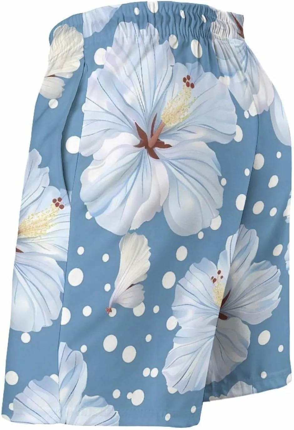 Hibiscus Flowers Men's Swim Trunks Quick Dry Board Shorts Breathable Summer Beach Shorts Bathing Suits