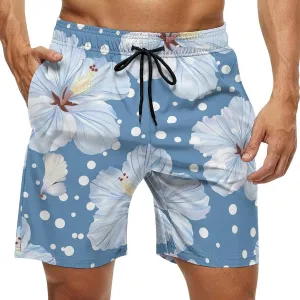 Hibiscus Flowers Men's Swim Trunks Quick Dry Board Shorts Breathable Summer Beach Shorts Bathing Suits