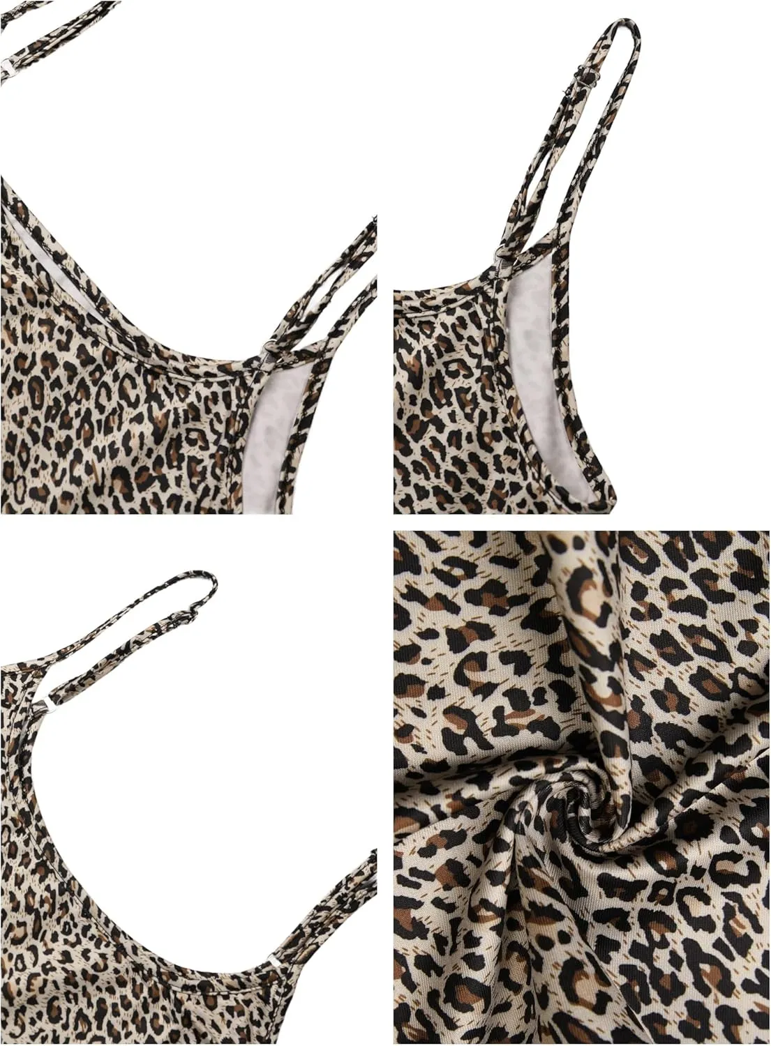 Hilinker Women's Sexy Leopard Print Cami Crop Tops Cheetah Spaghetti Strap Y2K Tank Top
