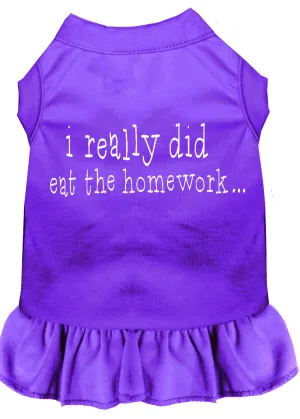 I Really Did Eat The Homework Screen Print Dress Purple Lg