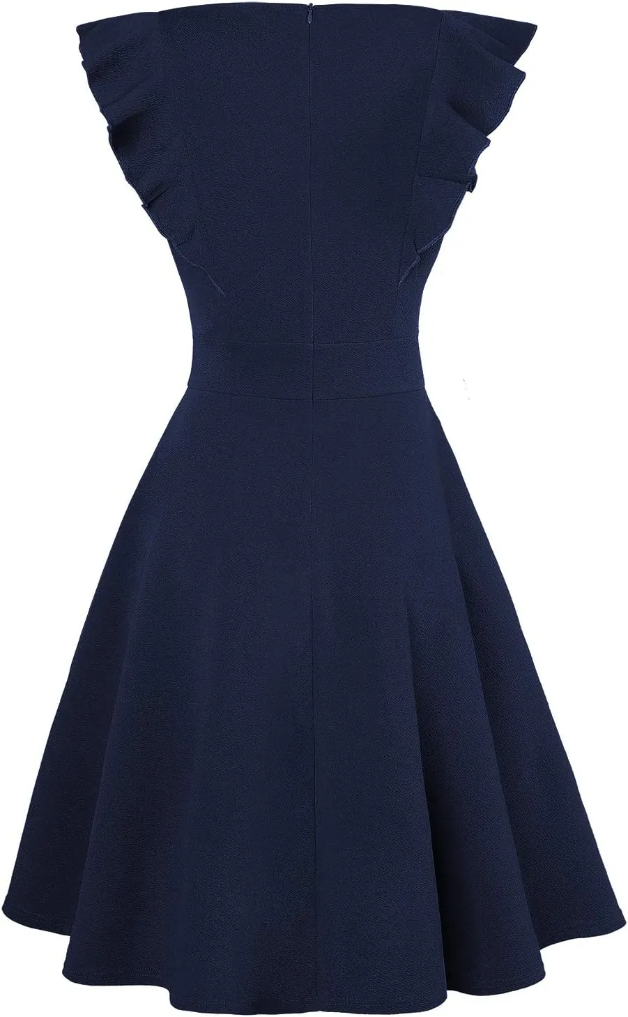 IHOT Women's Vintage Ruffle Floral Flared A Line Swing Casual Cocktail Party Dresses with Pockets
