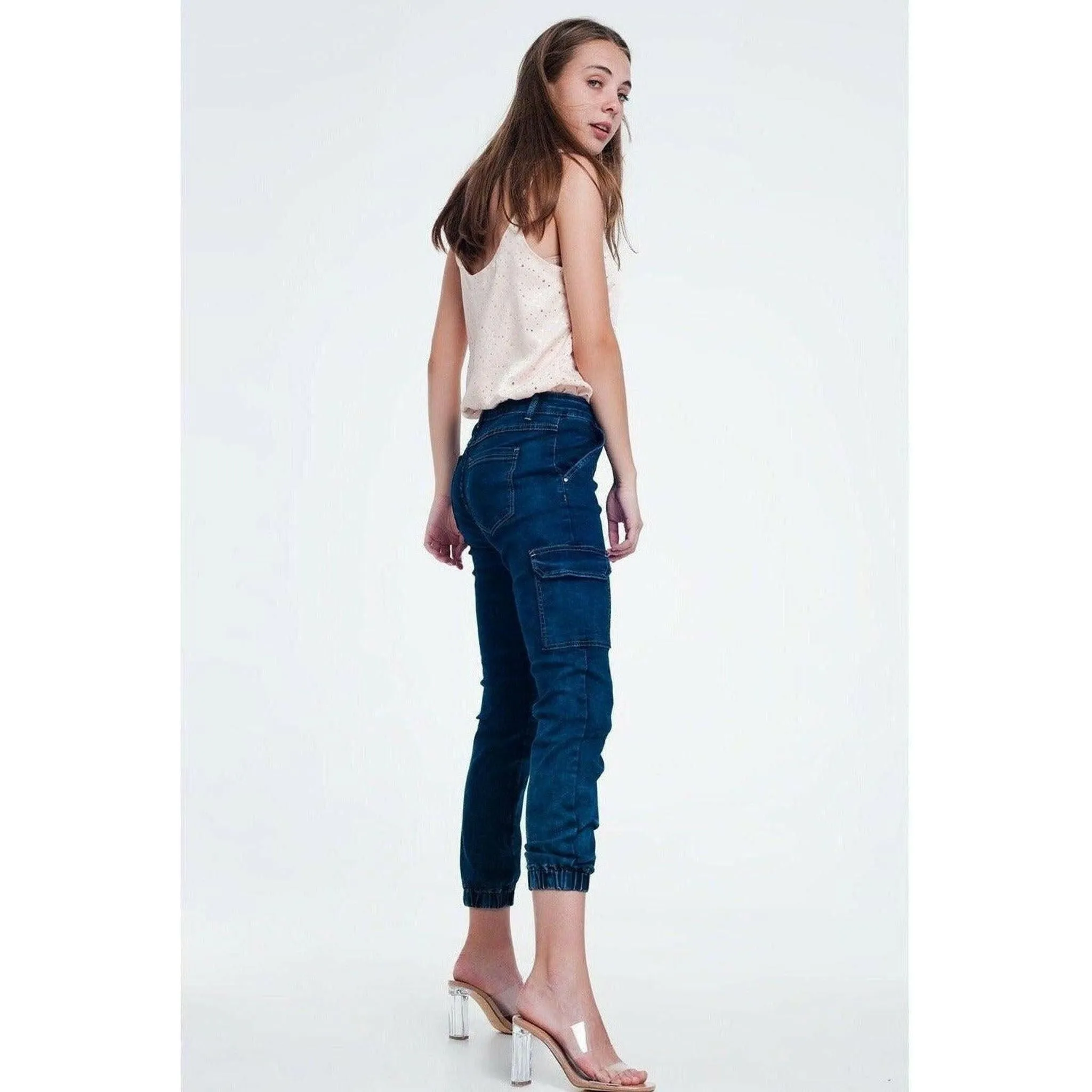 Jeans in Navy with Cargo Pockets