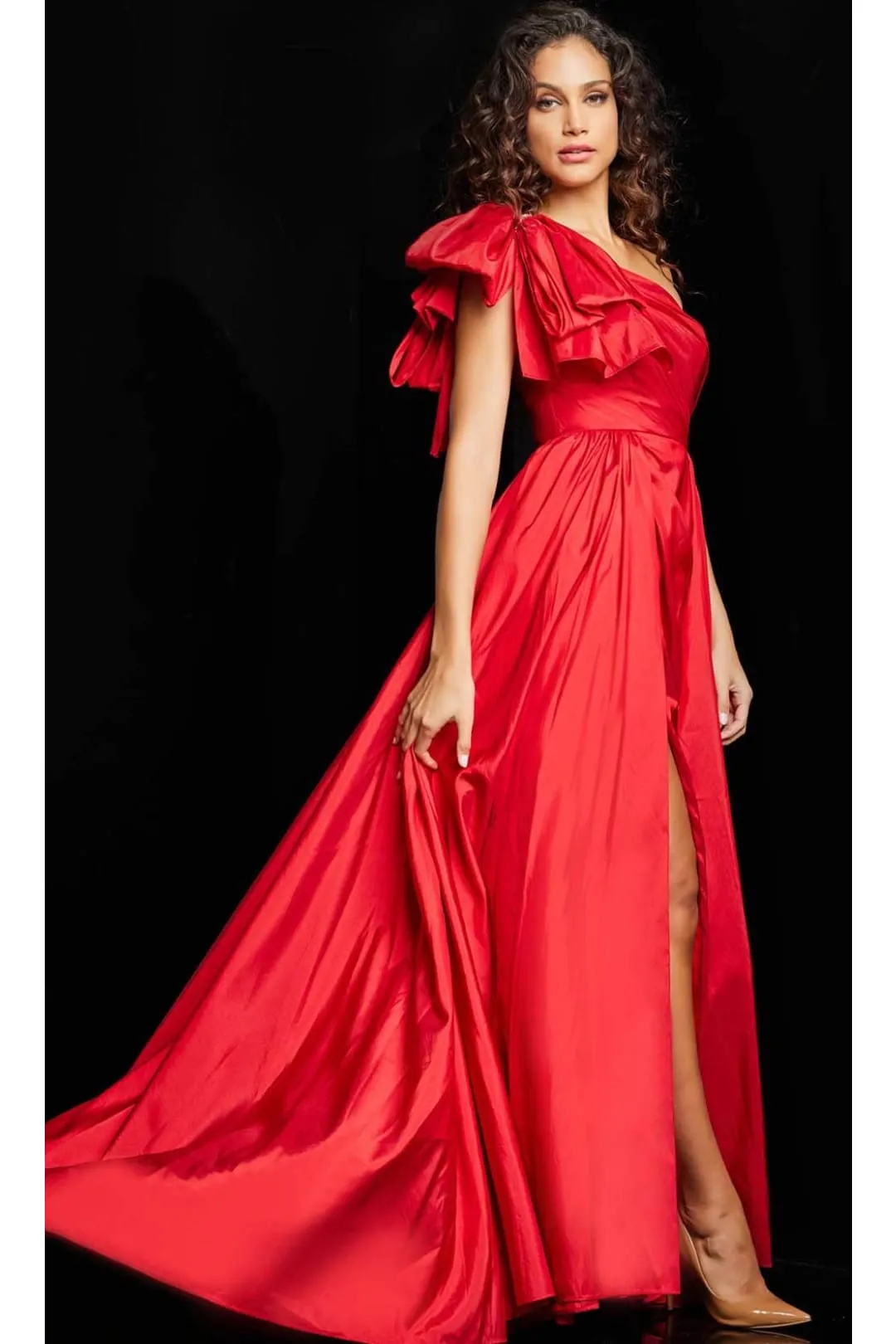 Jovani - Crystal Embellished Strapless Lace Prom Dress 37334