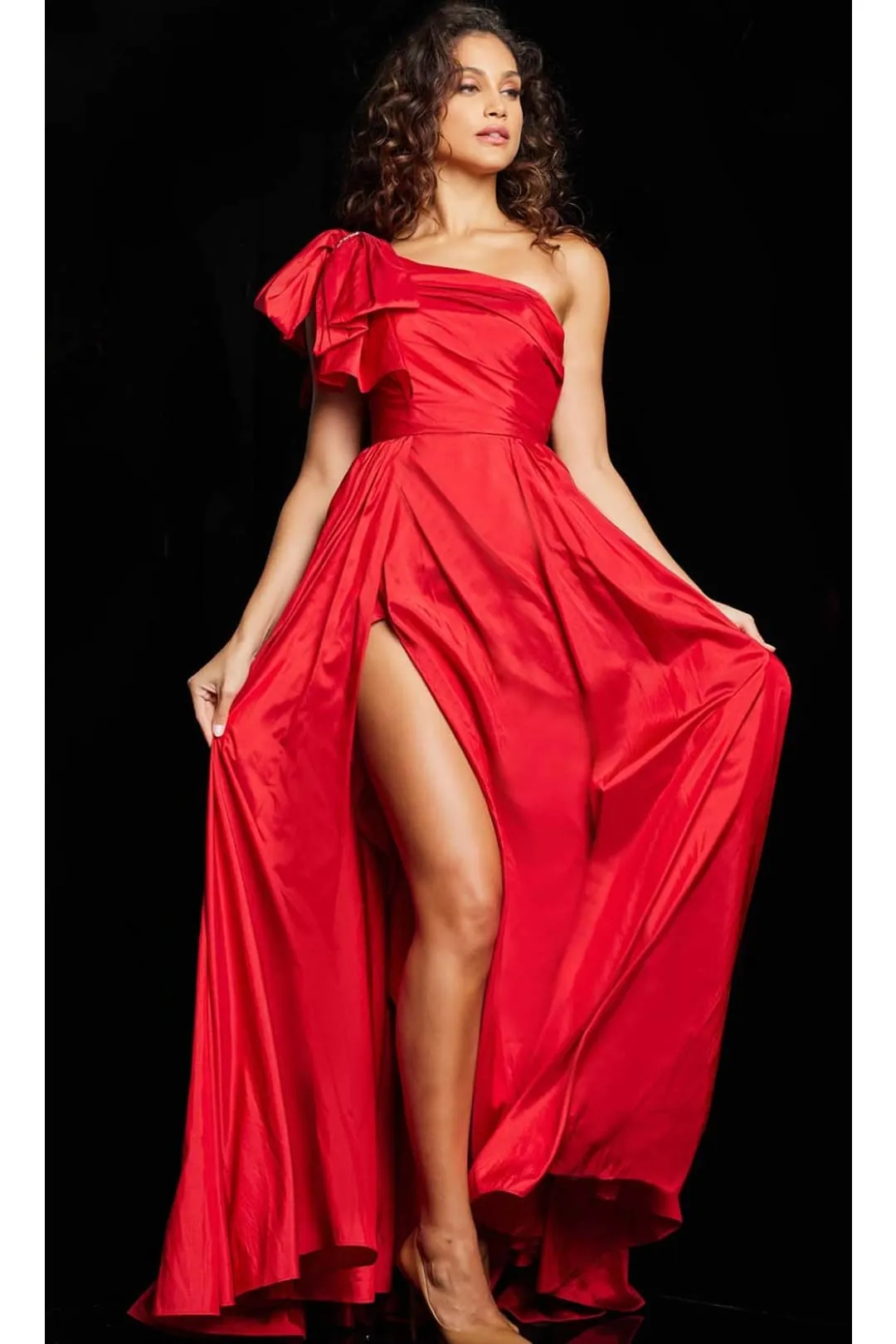 Jovani - Crystal Embellished Strapless Lace Prom Dress 37334