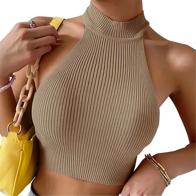 Knit Halter Crop Top