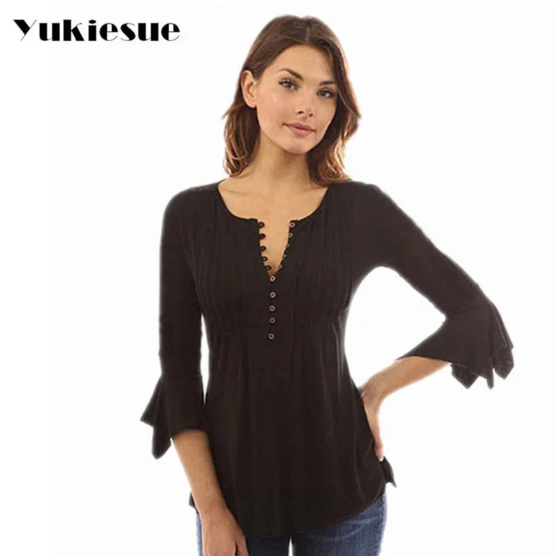 Korea Style Women Blouse, Elegant Ruffles Women Tops.