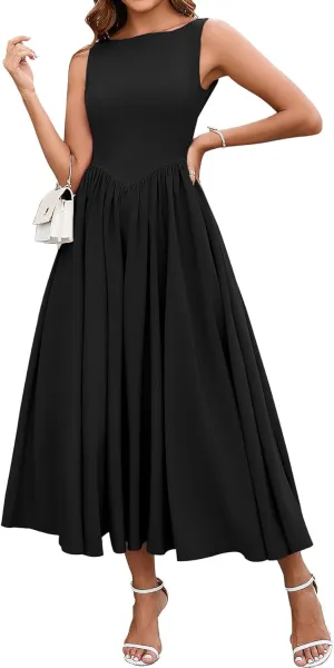 KUTUMAI Women Summer Sleeveless Maxi Dress Casual Vacation Sundress Tank Flowy Long Formal Wedding Guest Dresses 2025