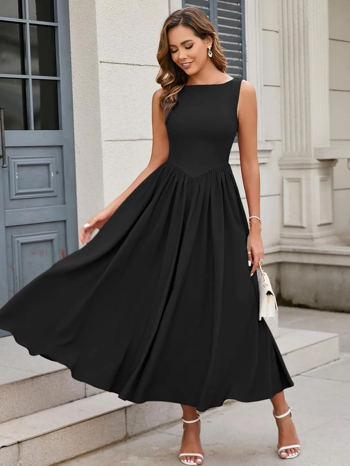 KUTUMAI Women Summer Sleeveless Maxi Dress Casual Vacation Sundress Tank Flowy Long Formal Wedding Guest Dresses 2025