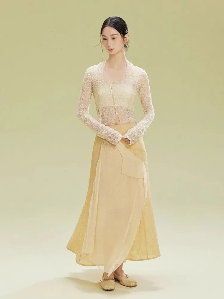 Lace Thin Mesh Sheer Elegant Bolero Cardigan